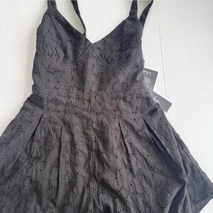 Lulu's Black Eyelet Mini romper